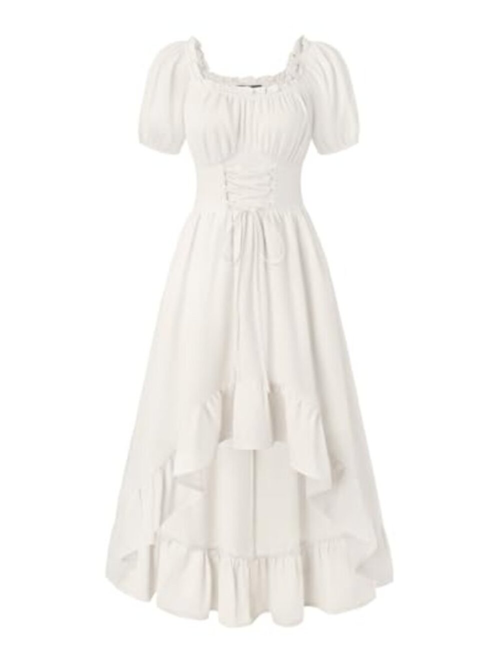 Renaissance Corset Dress Off Shoulder Ruffle High Low Cosplay